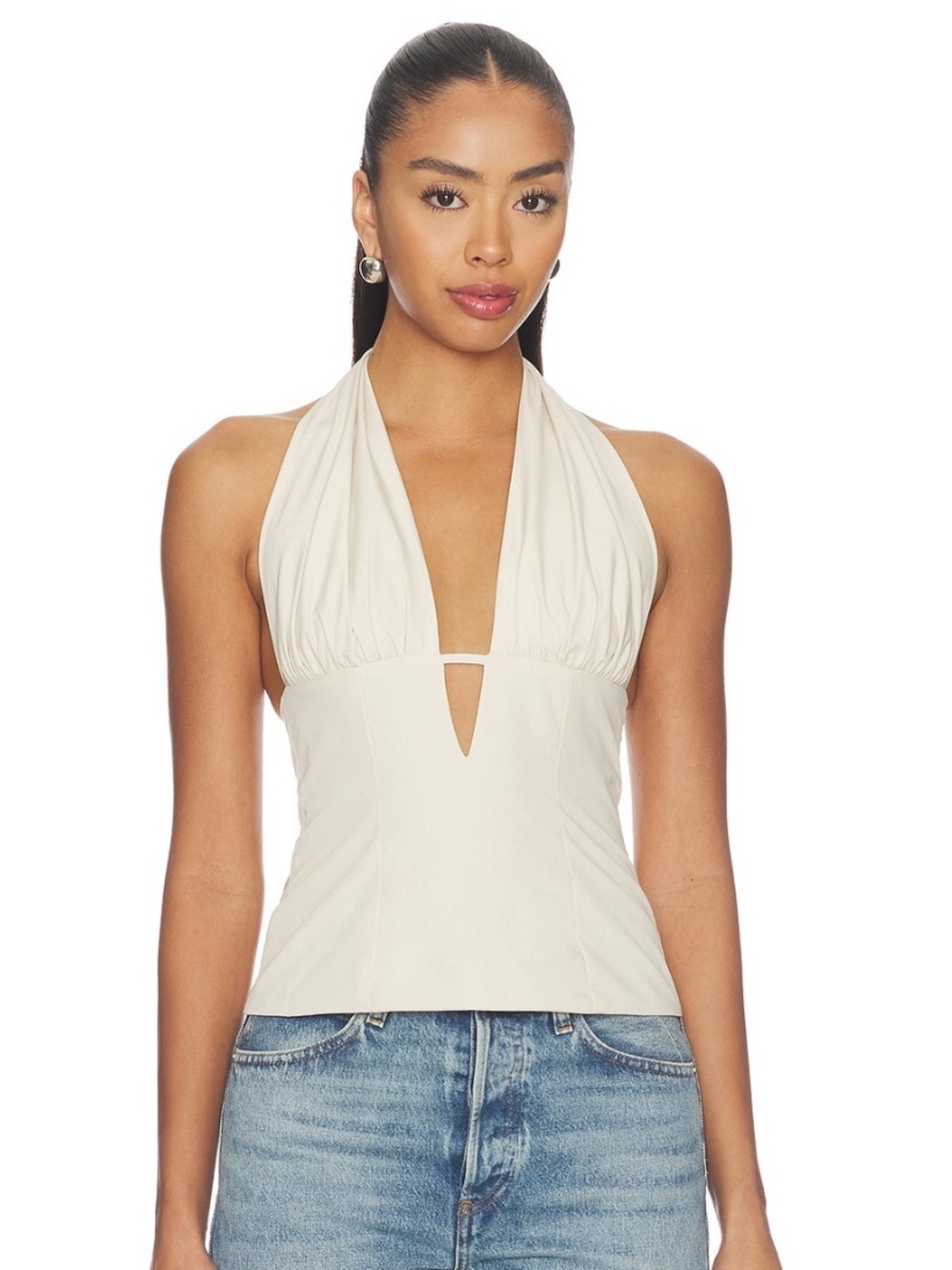 NWT ALL THE WAYS Lydia Halter Top in Cream